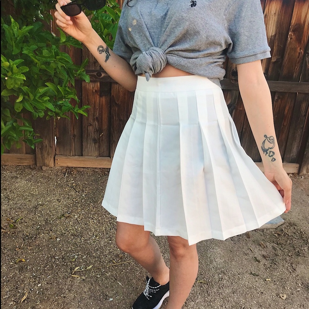 White skater skirt